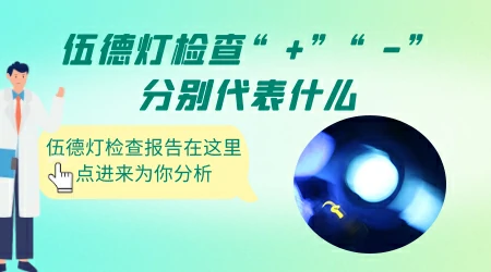 伍德灯检查亮白色加号代表什么